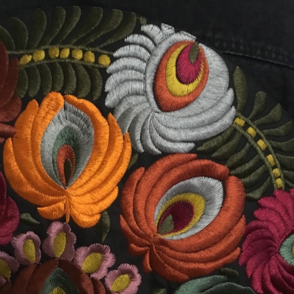Boho Embroidered Jean Jacket - Picture 9 of 9